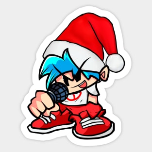 Xmas BoyFriend Santa's helper FNF Sticker